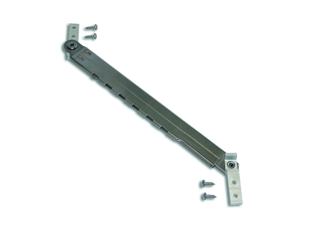 Giesse kademeli limitör, cephe sistemlerinde pencere açılımını güvenli şekilde sınırlayan bağlantı aparatı.