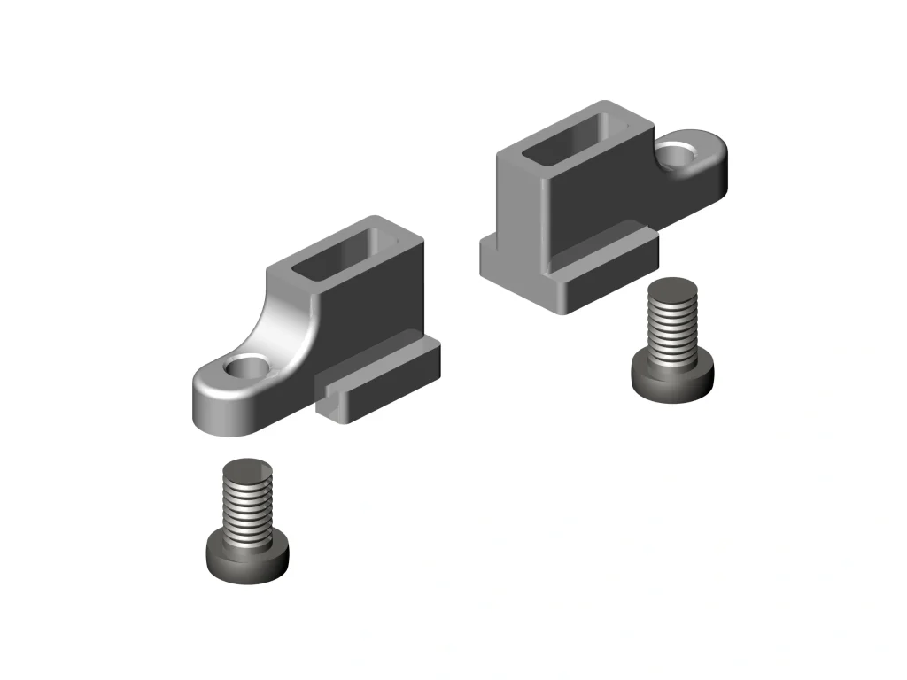 Giesse tij bağlantı pabucu ve montaj vidası, alüminyum doğrama bağlantı aparatı.