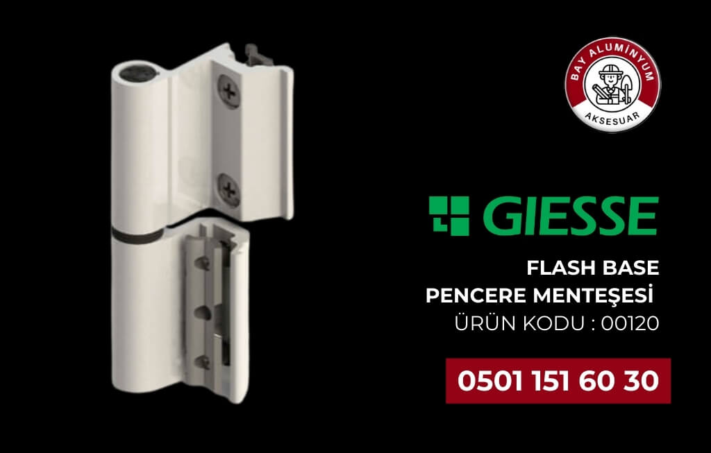 Ürün kodu 00120 olan Giesse Flash Base Pencere Menteşesi, kaliteli alüminyum doğrama uygulamaları için ideal bir çözümdür. Paslanmaya dayanıklı yapısı ve kusursuz hareket kabiliyetiyle pencerelerinizi daha güvenli ve işlevsel hale getirir.