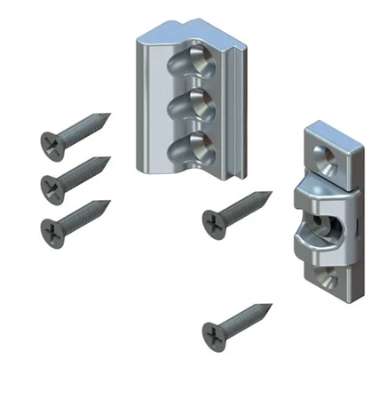 Giesse gizli üst kilitleme 01410 – alüminyum doğrama için gizli üst kilit mekanizması ve montaj vidaları görseli.