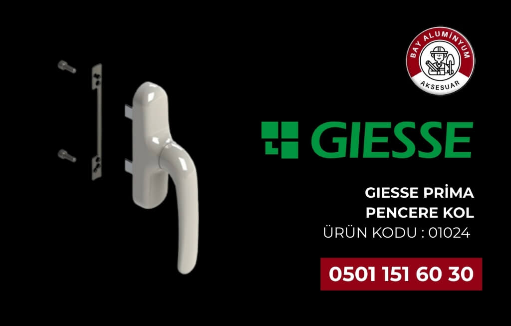 GIESSE Prima Alüminyum Pencere Kolu Ürün Kodu : 01024
