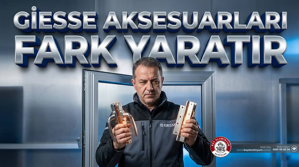 Giesse Aksesuarları 2 Giesse ürün çeşitleri, alüminyum kapı ve pencere sistemleri için tasarlanmış kol, menteşe, kilit, makas ve açılım mekanizmalarıyla yüksek kalite ve dayanıklılık sunar. Orijinal Giesse aksesuarlarıyla projelerinizde güvenli ve uzun ömürlü çözümler elde edin.