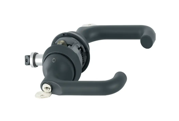 Alüminyum Kapı Aksesuarları 11 Hoppe Paris HCS anahtarlı kapı kolu – ahşap ve çerçeveli cam kapılar için, siyah renk, HCS A138S K138S