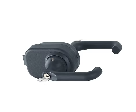 Alüminyum Kapı Aksesuarları 10 Hoppe Paris HCS cam kapılar için anahtarlı mandallı kapı kolu – siyah renk, HCS GD A138S K138S