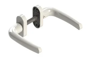 Yaylı kapı kolu çiftli sistem Giesse - Bay Alüminyum dayanıklı kapı kolu aksesuarıdır.